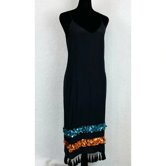 SACHIN + BABI • Bosphorus Silk Sleeveless Sequin Midi Slip Dress, 2 - Picture 13 of 16